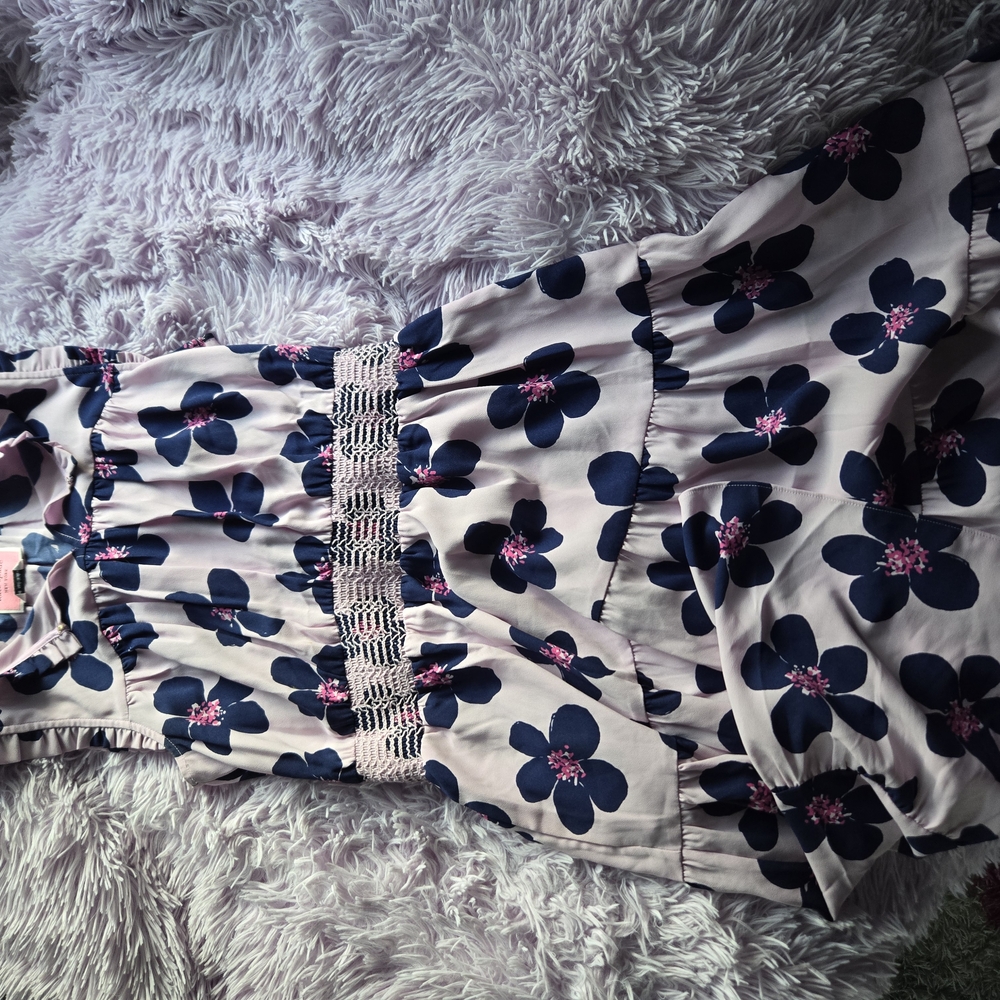 Kate Spade Floral Dress in Navy and Pink